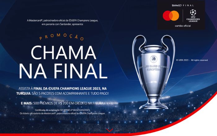 Santander sorteia 5 pacotes de viagem para ver a final da Champions League em Istambul