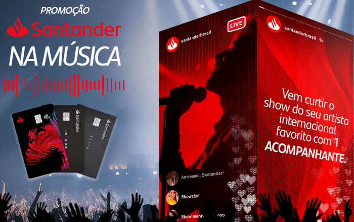 Santander na Música lança sorteio de 30 experiências em shows internacionais